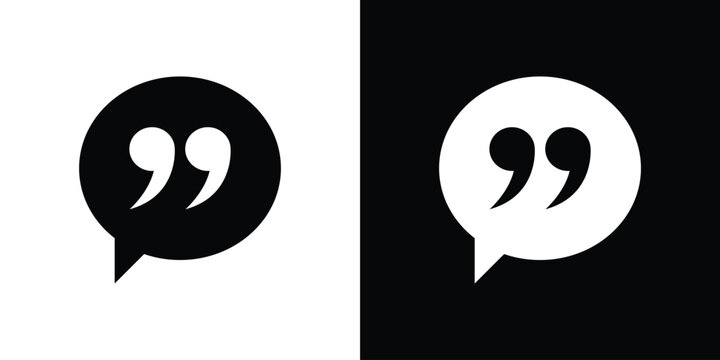 Comment quote icon design. Vector Illustration pack in black and white