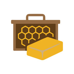 Honeycomb and block of yellow honey. © wahyu