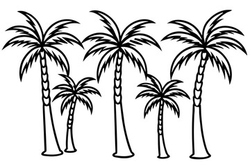 Obraz premium Elegant Palm Tree Outline Illustration