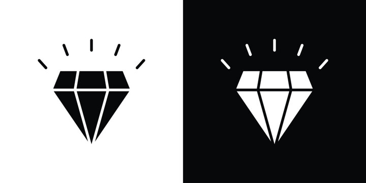 Gem icon design. Vector Illustration pack in black and white