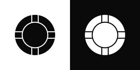 Life buoy icon design. Vector Illustration pack in black and white © Zandra