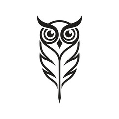 Fototapeta premium Owl bird silhouette graphic illustration with wildlife silhouette illustration