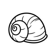 Black and white snail shell drawing. © Aku