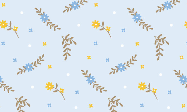 Golden Sprig Floral Pattern