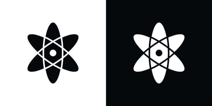 Physics icon design. Vector Illustration pack in black and white
