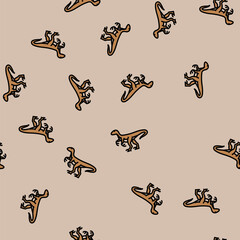 Obraz premium velociraptor dinosaur animal vector seamless pattern velociraptor dinosaur animal sign illustration
