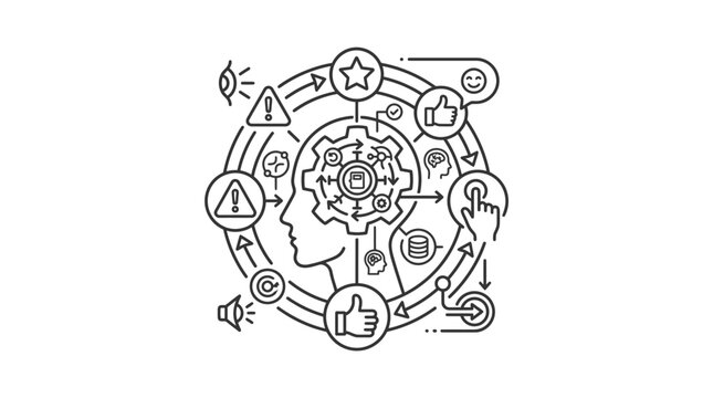 Behavioral habit loop diagram with human head profile.