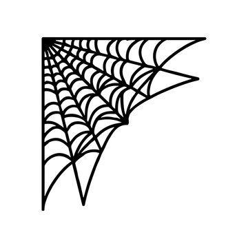 Black spider web corner decoration.