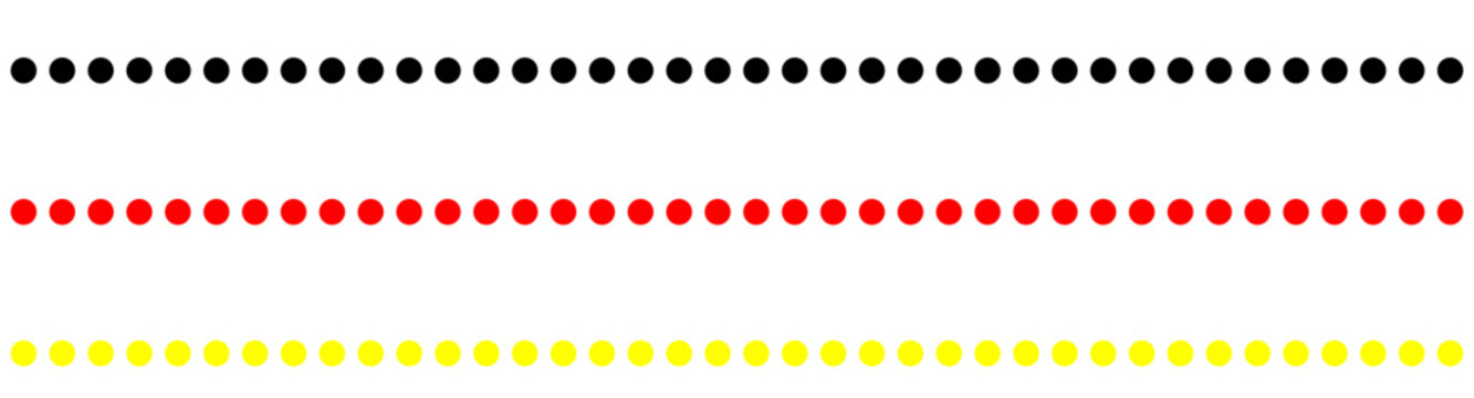 Colorful Dotted Border Pattern Background with Black Red and Yellow Circles