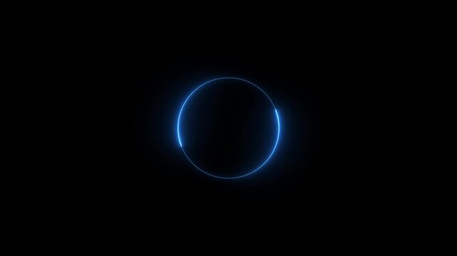 Abstract Glowing Neon Circular Loading Bar Animation on Black Background