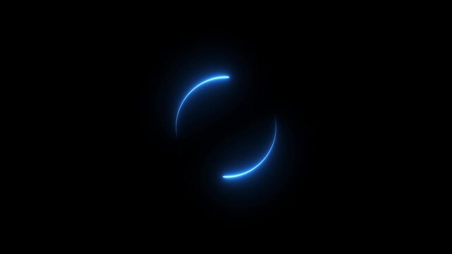 Abstract Glowing Neon Circular Loading Bar Animation on Black Background
