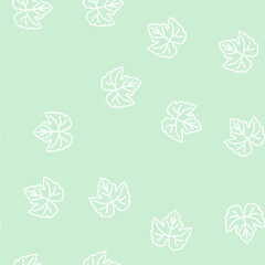 Fototapeta premium green leaf grape vector line seamless pattern green leaf grape sign illustration