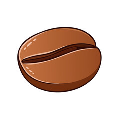 Fototapeta premium Single Brown Coffee Bean Illustration
