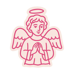 Naklejka premium PNG Pink angel illustration sticker