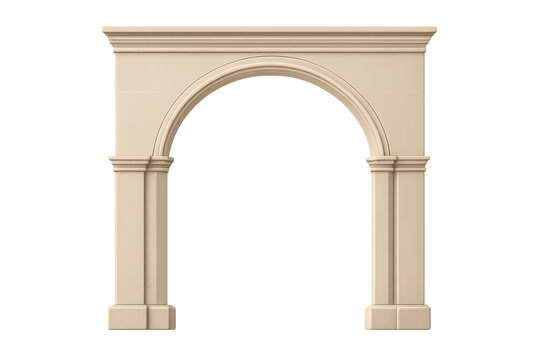 Beige Classical Arched Doorway with Pilasters