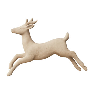 PNG Minimalist clay deer sculpture