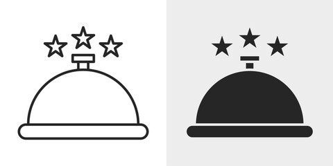 Fototapeta premium Food Review Icon represents customer feedback, dining experiences, and ratings.