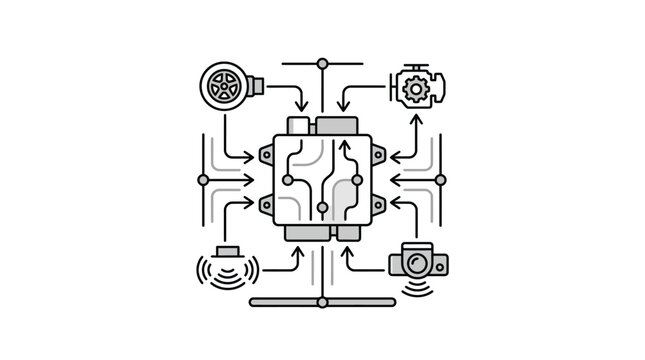 Central automotive electronic control unit connection diagram