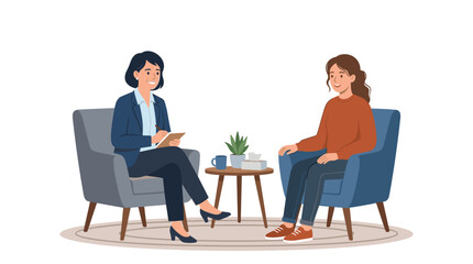 Obraz premium Therapist and patient in session, discussing mental health and well-being in a comfortable office setting
