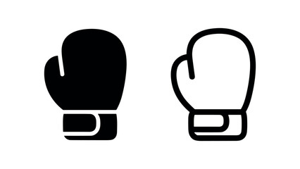 Boxing Glove Icon Set - Vector illustration of fight sport equipment symbols for training and competition. © liubomir118809