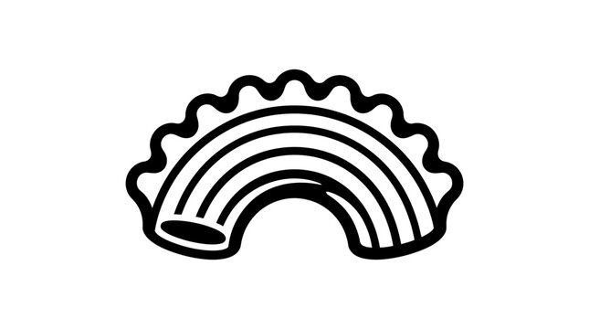 Italian Pasta Shape Icon - Rainbow Macaroni Design