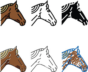 Fototapeta premium horse animal zoo color icon vector. horse animal zoo sign. isolated symbol variations