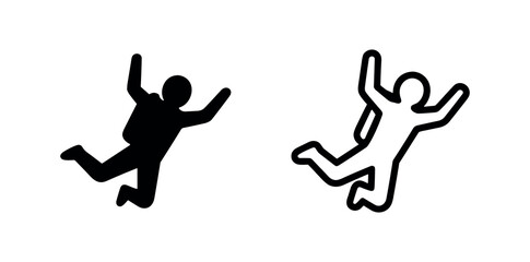 Skydiver Icon Set - Black and White © liubomir118809