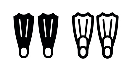 Diving fins icon. Swimming flippers symbol for scuba diving, water sports, and aquatic activities. © liubomir118809