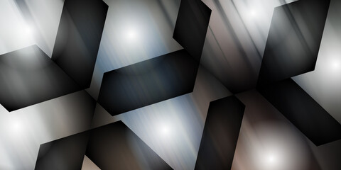 Fototapeta premium Abstract geometric background with dark shapes and soft light