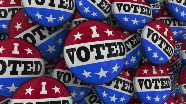 I Voted Pins Buttons Pins Election Democracy Voter Pride 3d Animation