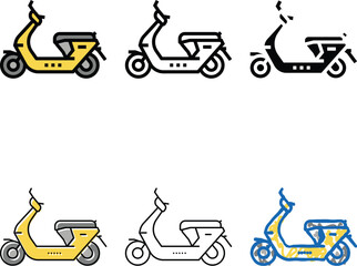 series gas moped color icon vector. gas moped sign. isolated symbol © vectorwin