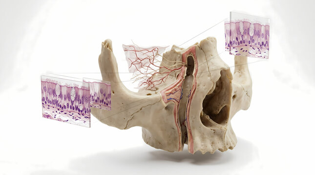 Cross-Sectional View of Sinus Anatomy With Histology Detail