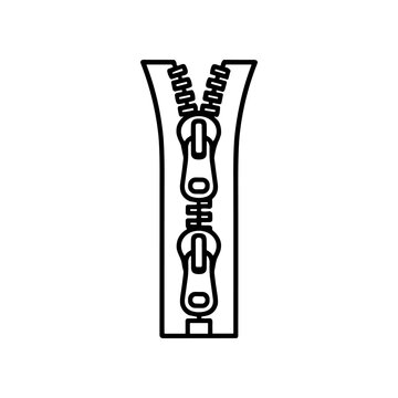 Detailed illustration of metal zipper.