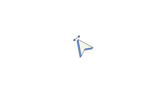 Diagonal resize cursor neubrutalism UI element animation. Scaling interaction. Adjustment pointer. Animated flat user interface component for web and app design. Neo memphis motion graphic