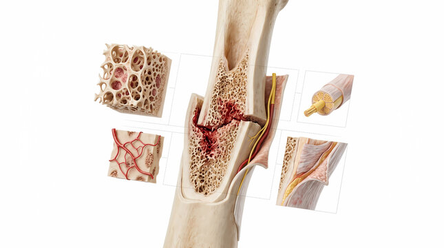 Microscopic View of Bone Fracture Healing Process