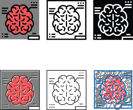 brain radiology researching color icon vector. brain radiology researching sign. mix isolated symbol