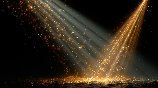 Luxurious Radiant Gold Dramatic God Rays Beaming Abstract Background
