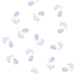 Fototapeta premium glass wine red grapes vector glyph seamless pattern glass wine red grapes sign illustration