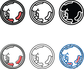 monowheel motorbike color stylized icon vector. monowheel motorbike sign. isolated symbol © vectorwin