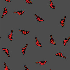 Obraz premium northern cardinal bird exotic vector seamless pattern northern cardinal bird exotic sign illustration