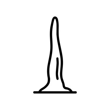 Black line art of a dildo.
