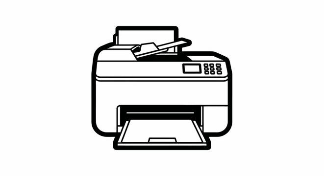 Office printer document scanner and copier device icon