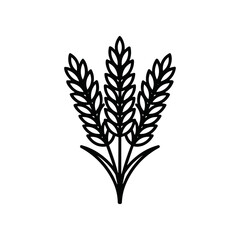 Fototapeta premium Wheat plant illustration in black color.