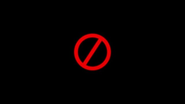 Warning, stop or no entry forbidden no, mark, illustration, not allowed, prohibition, signs, prohibited, 4k video.