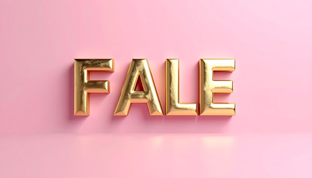 Gold FALE letters on pink background.