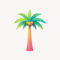 Obraz premium Vibrant tropical palm tree illustration.