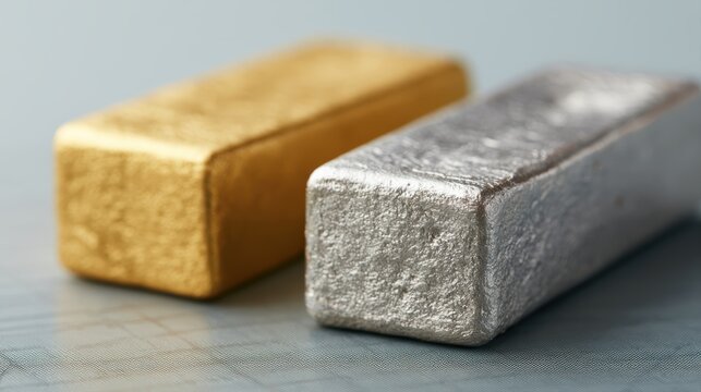 Gold and silver bars on stock chart representing safe-haven investments