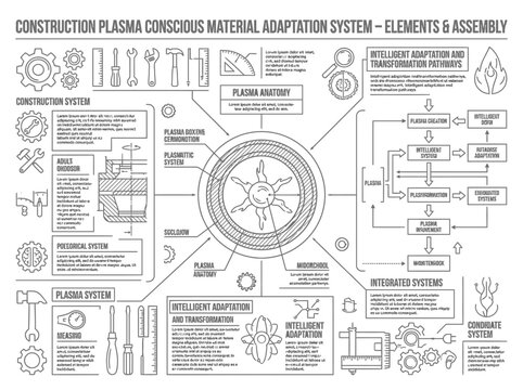 Technical plasma conscious material adaptation system schematic.
