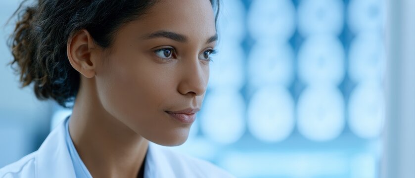 Radiologist using machine learning algorithms to analyze complex medical scans with enhanced diagnostic accuracy