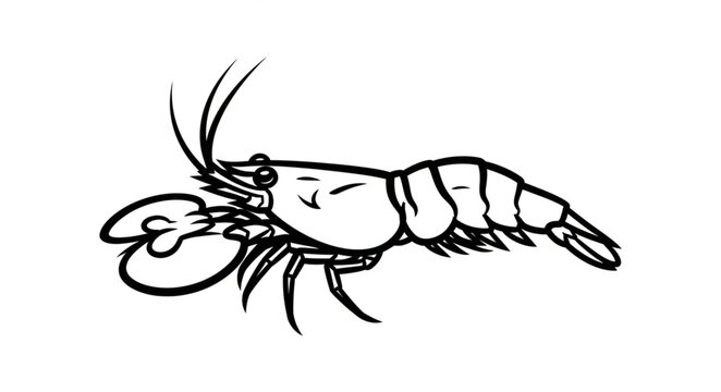 hand drawn vector illustration of a shrimp